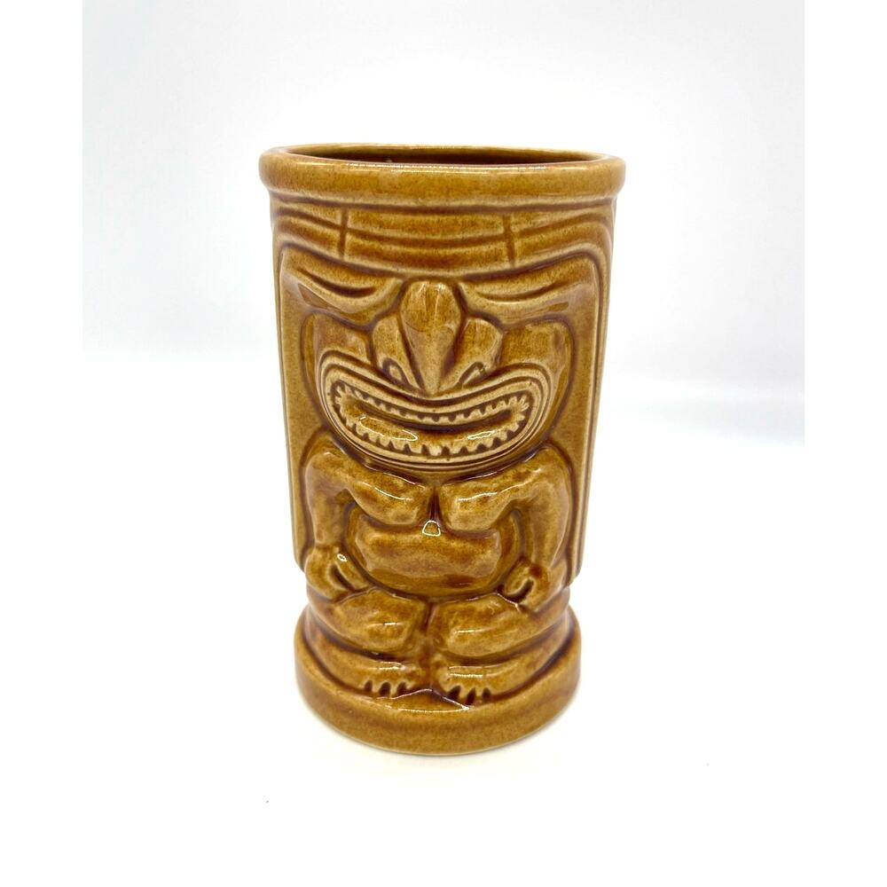 Vintage Tiki Bar Cup Orchids of Hawaii Brown R91 Made in Japan 5"